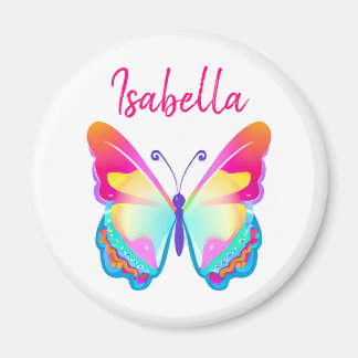 Personalised Colourful Butterfly Personalised Name Magnet