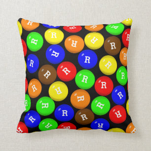 Personalised Colourful Candy Coated Chocolates Cushion