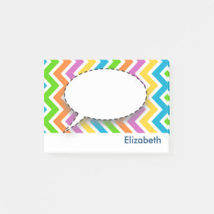 Personalised Colourful Chevron Pattern Post-it Notes