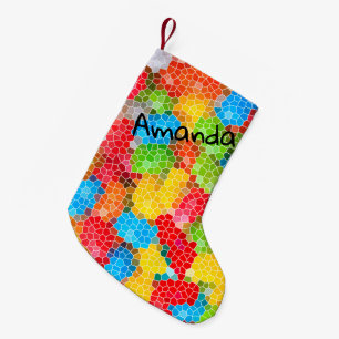 Personalised Colourful Chic Pattern Small Christmas Stocking