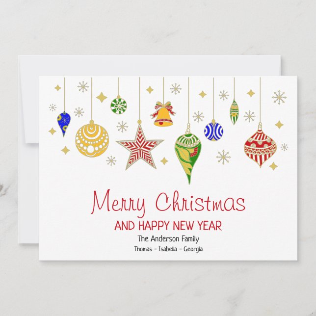 Personalised Colourful Christmas Baubles (Front)