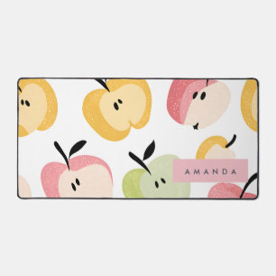 Personalised Colourful Cute Apple Pattern Desk Mat