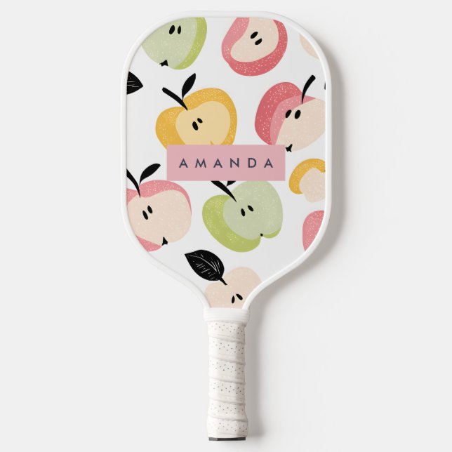 Personalised Colourful Cute Apple Pattern  Pickleball Paddle (Front)