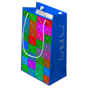 Personalised Colourful Daisies Abstract Floral Art Small Gift Bag