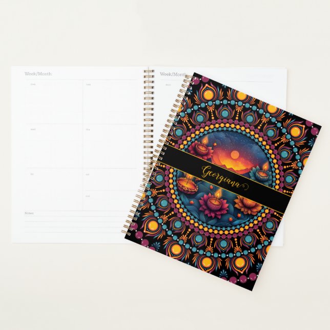 Personalised Colourful Diwali Festival Mandala Planner (Display)