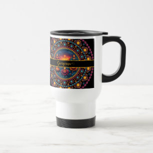 Personalised Colourful Diwali Festival Mandala Travel Mug