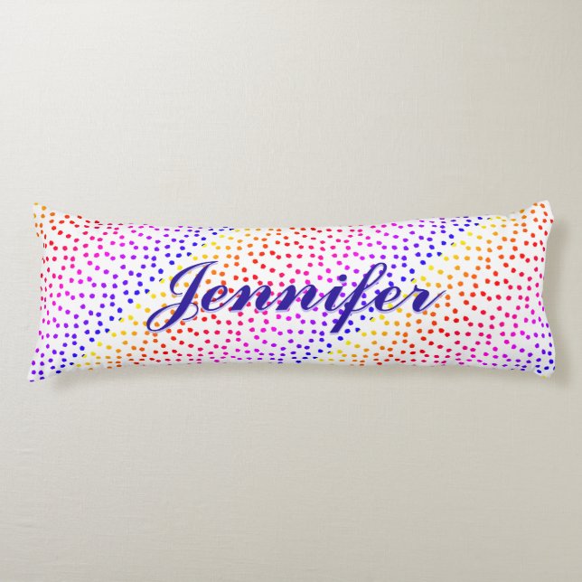 Personalised Colourful Dotted Patterned Body Pillo Cushion (Front)