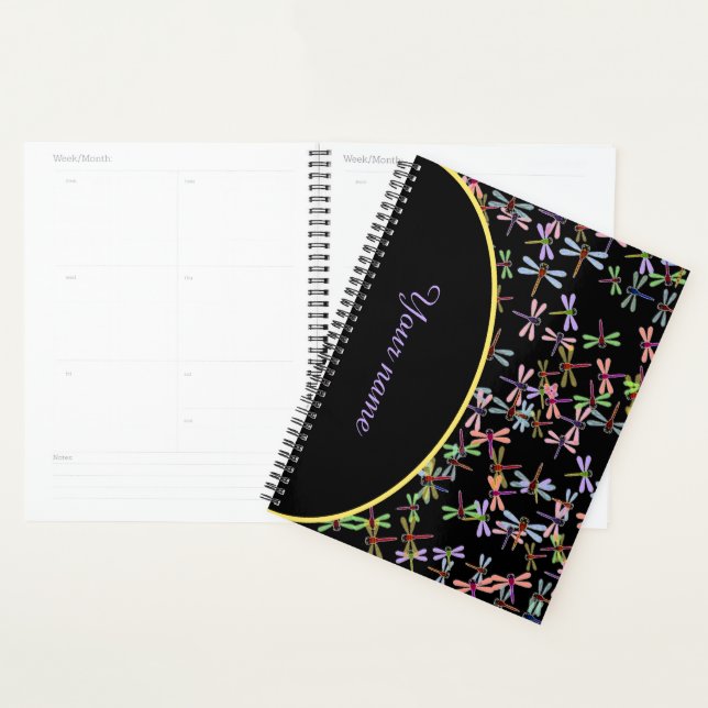 Personalised colourful dragonflies planner (Display)