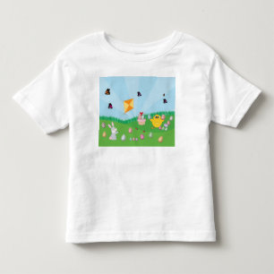 Personalised Colourful Easter Egg Hunt Bunny Chick Toddler T-Shirt