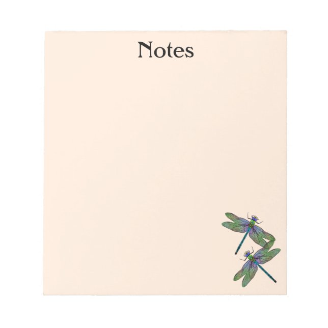 Personalised Colourful Emperor Dragonfly Notepad (Front)