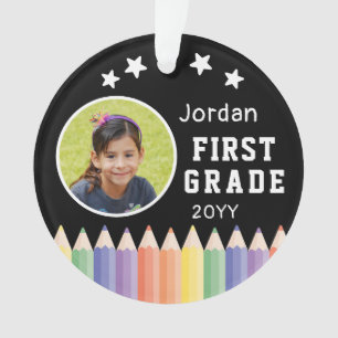Personalised Colourful First Grade Keepsake Photo Ornament