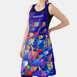 Personalised Colourful Fish Apron