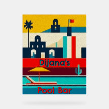 Personalised colourful flat surreal beach design