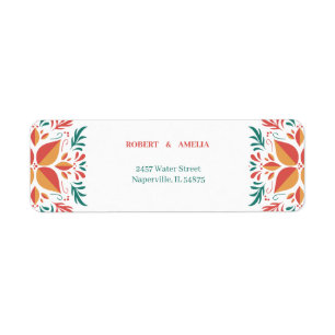 Personalised Colourful Floral Return Address