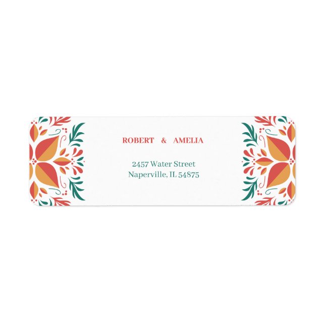 Personalised Colourful Floral Return Address (Front)