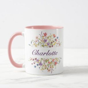 Personalised Colourful Flowers Mug