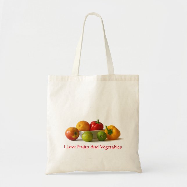 Personalised Colourful Fruits and vegetables Tote Bag (Front)
