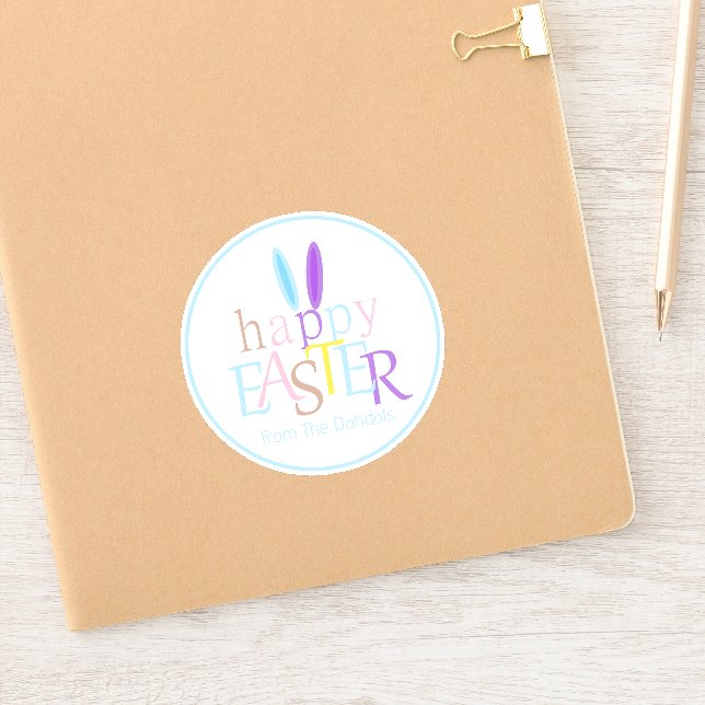 Personalised Colourful Fun Bunny Ears Happy Easter (Notebook)