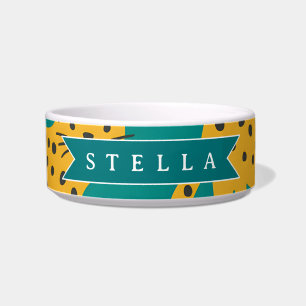 Personalised Colourful Fun Leopard Jungle Name Gif Bowl