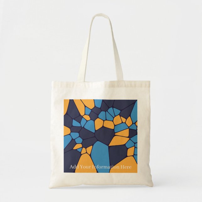 Personalised Colourful Geometric Abstract Pattern Tote Bag (Front)
