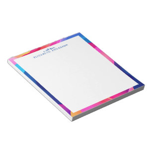 Personalised Colourful Geometric Border Notepad