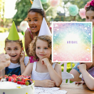 Personalised Colourful Girl Birthday Party Napkin