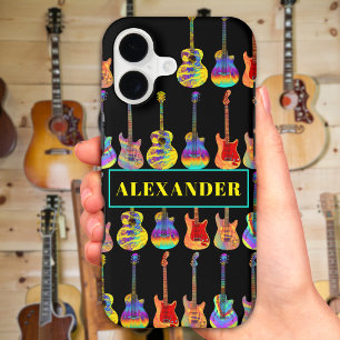 Personalised Colourful Guitars on Black