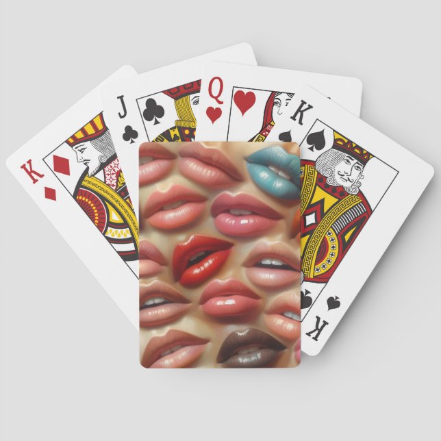 Personalised Colourful Lips Playing Cards (Back)