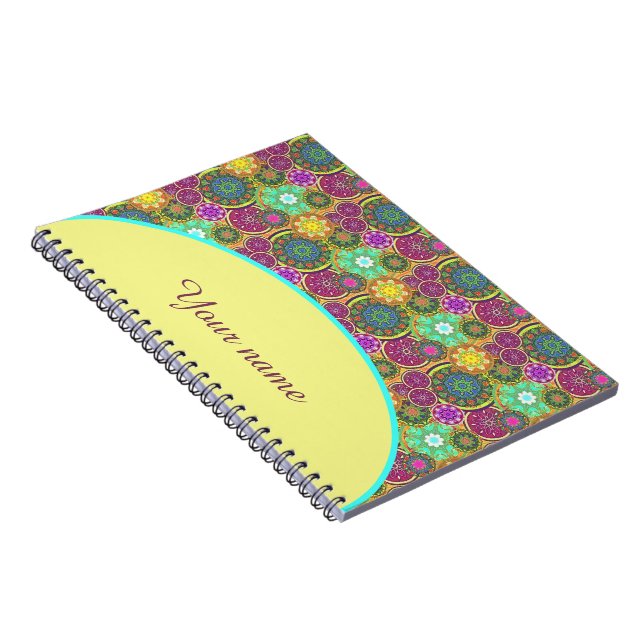 Personalised Colourful Mandalas Notebook (Right Side)