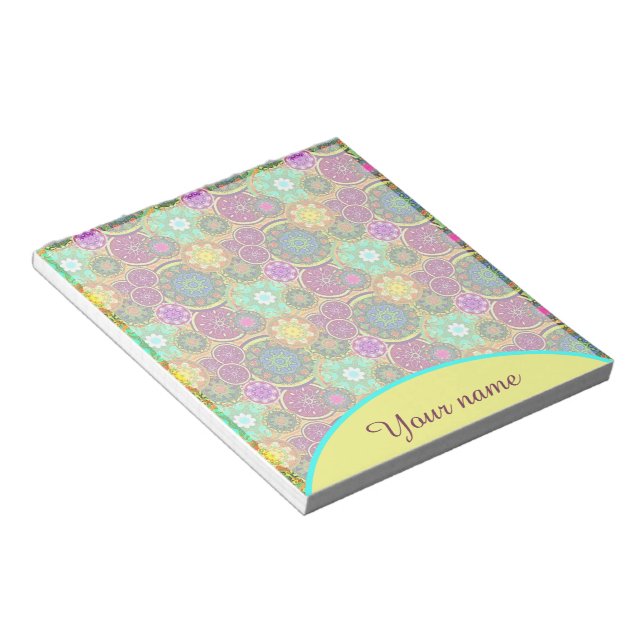 Personalised Colourful Mandalas  Notepad (Angled)
