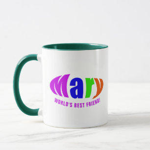 Personalised Colourful "Mary" Name, Magenta Mug