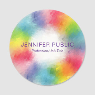 Personalised Colourful Modern Elegant Template Name Tag