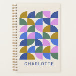 Personalised Colourful Modern Geometric Student Planner<br><div class="desc">Add a pop of colour to your daily planning with this vibrant geometric design featuring bold modern shapes in blue, green, purple, and gold. This undated planner is perfect for students, professionals, and creatives looking for a stylish and functional way to stay organised. With its flexible format, you can start...</div>