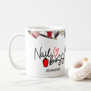 Personalised Colourful Nail Boss Tech  Mug
