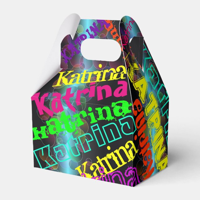 Personalised  Colourful Neon Lights Favour Box (Back Side)