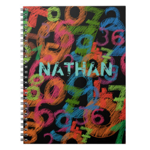 Personalised Colourful Numbers Graffiti Notebook