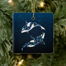 Personalised Colourful Orca Whales