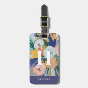 Personalised Colourful Painted Florals Luggage Tag