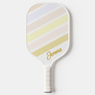 Personalised Colourful Pastel Retro Stripe Pickleball Paddle