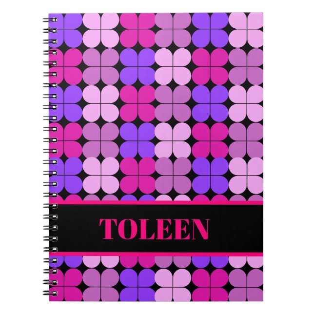 Personalised Colourful Pattern                  Notebook (Front)