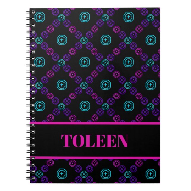 Personalised Colourful Pattern                  Notebook (Front)