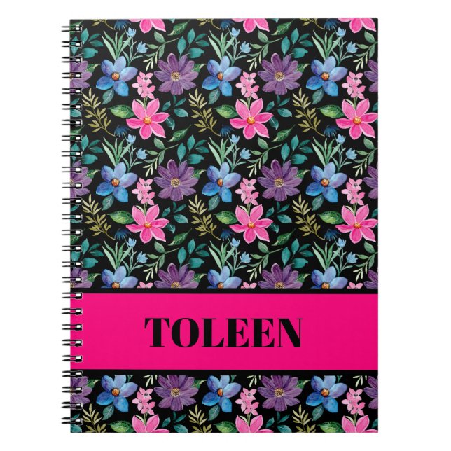 Personalised Colourful Pattern                  Notebook (Front)