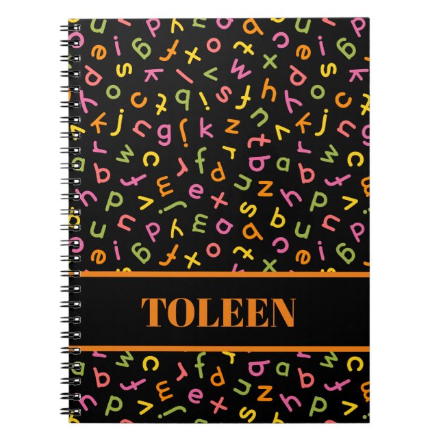 Personalised Colourful Pattern                 Notebook (Front)