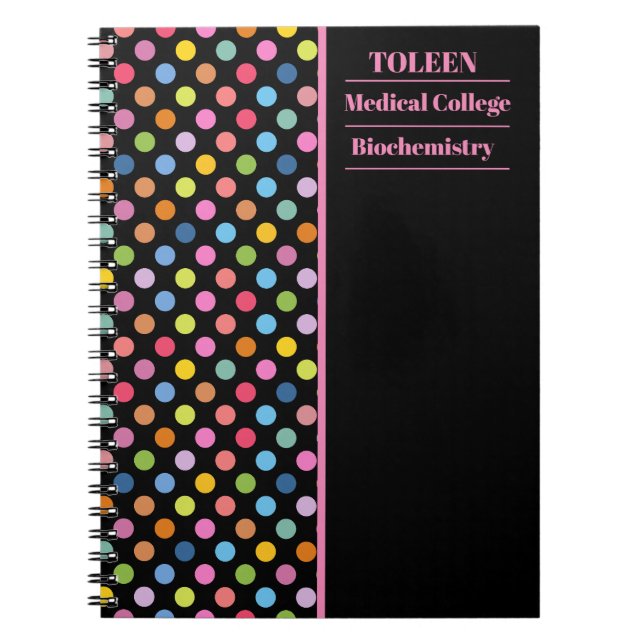 Personalised Colourful Pattern                  Notebook (Front)
