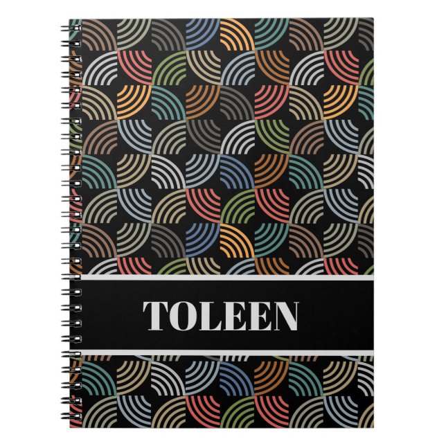 Personalised Colourful Pattern                 Notebook (Front)