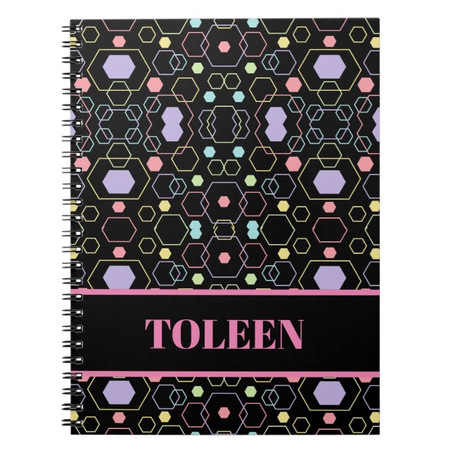 Personalised Colourful Pattern                  Notebook (Front)