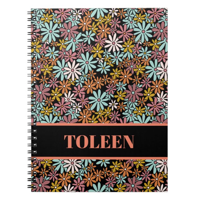 Personalised Colourful Pattern                 Notebook (Front)