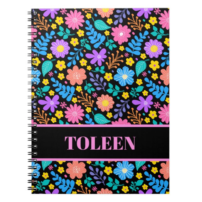 Personalised Colourful Pattern                 Notebook (Front)