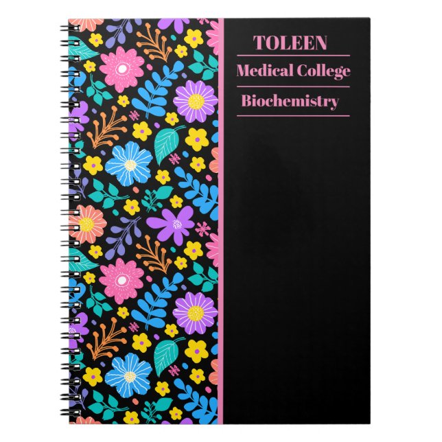 Personalised Colourful Pattern                  Notebook (Front)