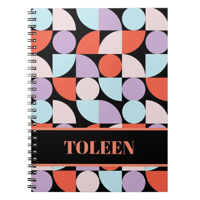 Personalised Colourful Pattern                  Notebook (Front)